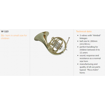 KÈN Ricco Kuhn - Instruments - Horns - Single Horns - W 113